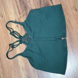 Aerie Green Lace Ribbed Bralette